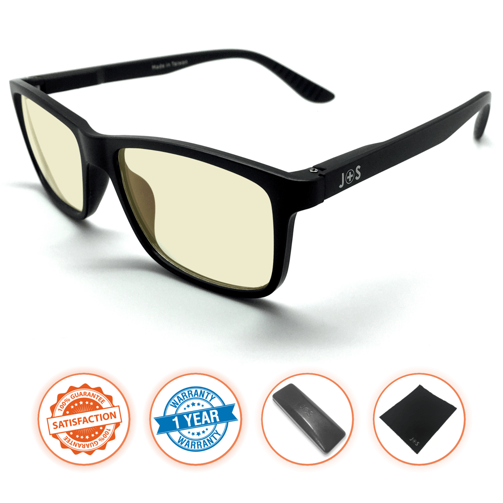 J+S Blue light glasses - Computer glasses - 3 - Comes with 30 day satisfaction, warranty, case, clothes - transparent