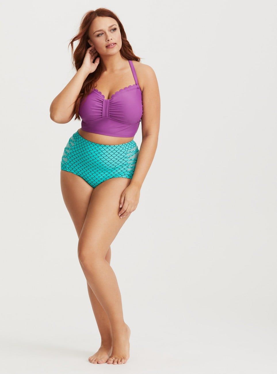 'Ariel Party' - Purple-mint Bikini Set