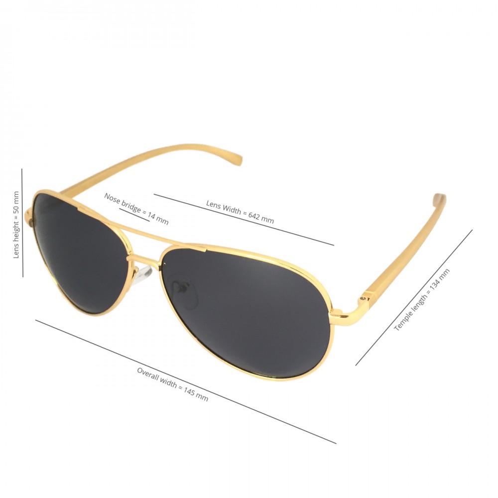 aviator sunglasses dimensions